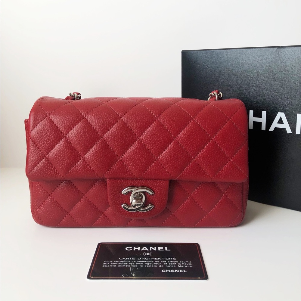 ❌SOLD❌ Chanel 14C Red Caviar Mini Flap Bag